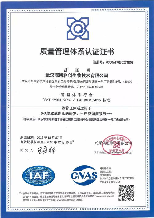 聚焦品質(zhì)認(rèn)證，解析東湖高新園區(qū)企業(yè)瑞博祥的品牌DNA提取試劑盒如何以ISO認(rèn)證驅(qū)動品牌管理升級